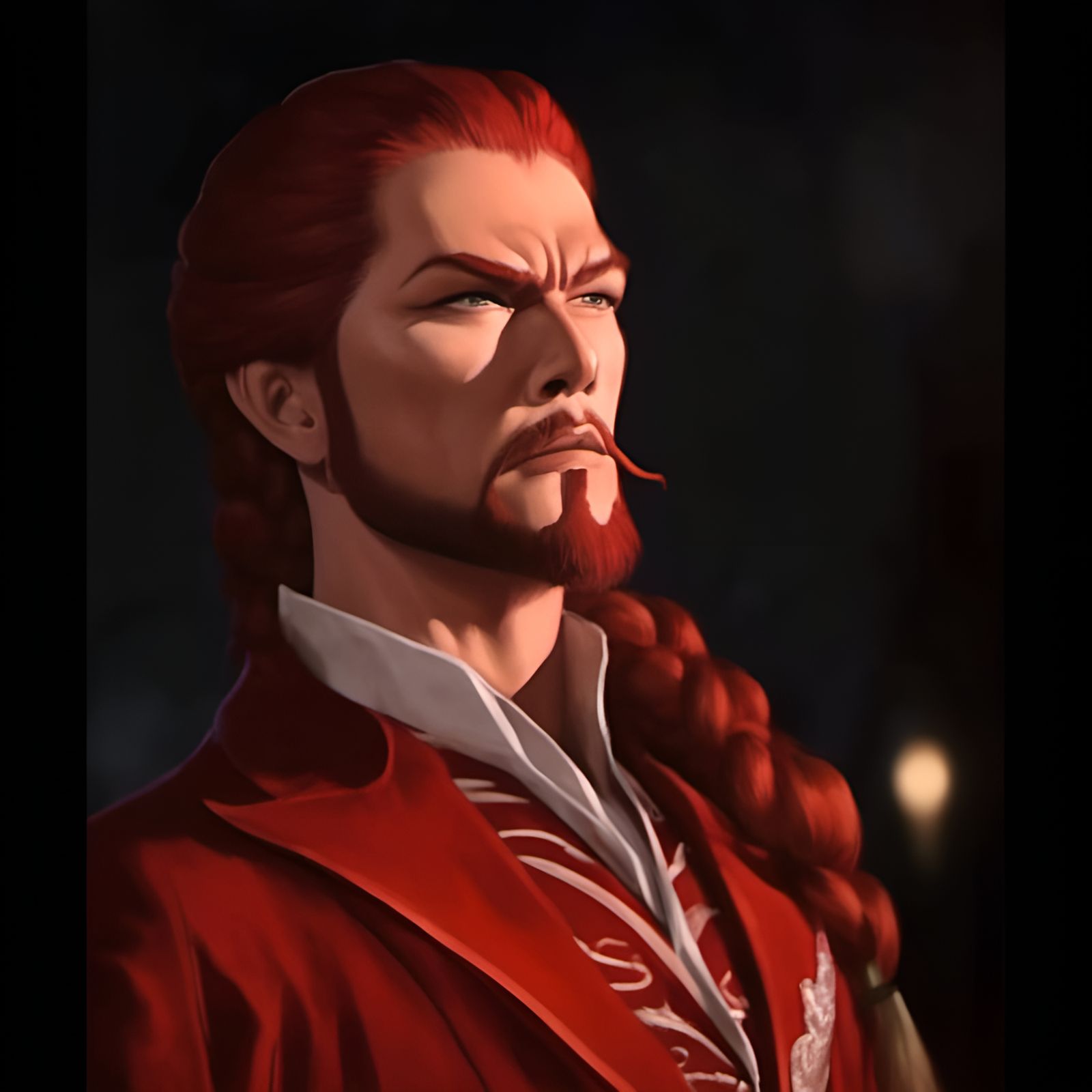 Anime Portrait of Mephistopheles in Genshin Impact Style