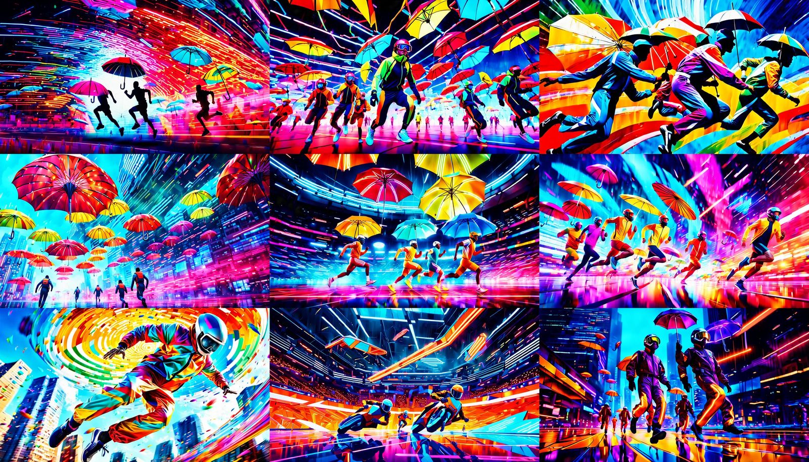 Futuristic Umbrella Racing: Year 3000 Olympic Sport