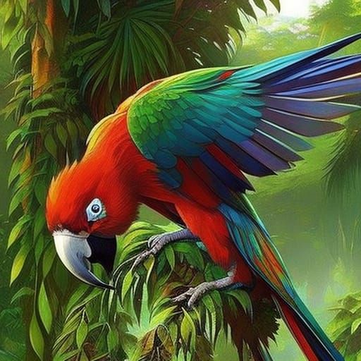 Jungle Macaw: A Digital Masterpiece