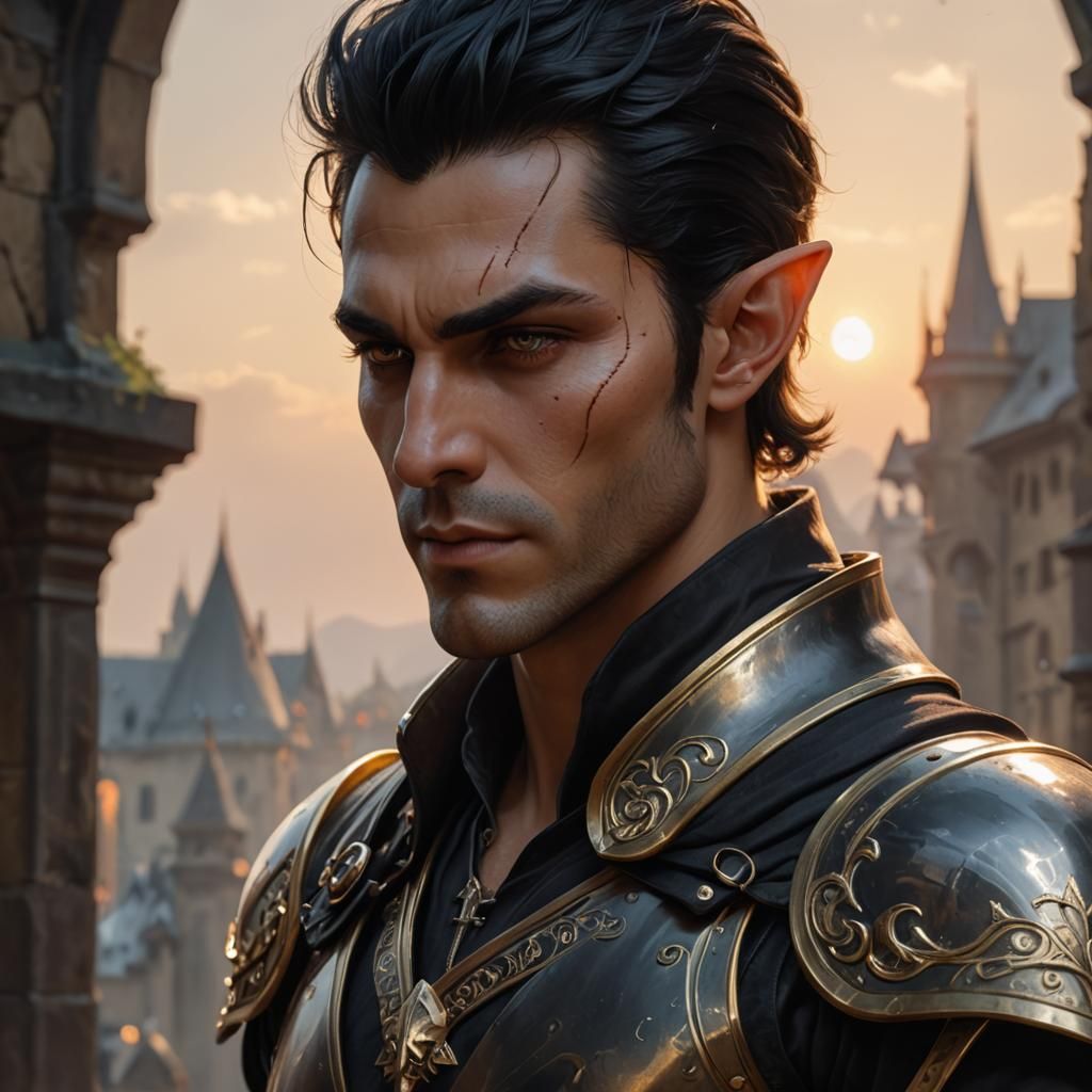 Epic Undead Elf Warrior in Dark Fantasy Style