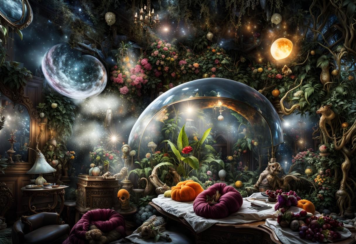 Extravagant Alien Characters in Bizarre Cosmic Dreamscape