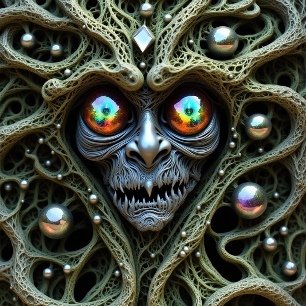 Ancient Crone Tree Spirit in Double Exposure