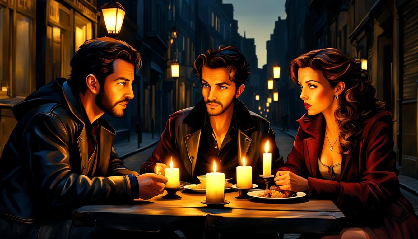 Candlelit Street Dinner: A Realistic Scene