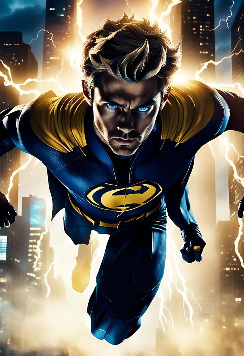 Heroic Superhero in Chicago, Comic Book Art