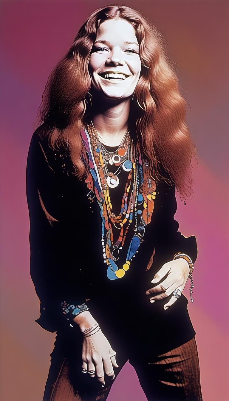 Psychedelic Pop Art Portrait of Young Woman