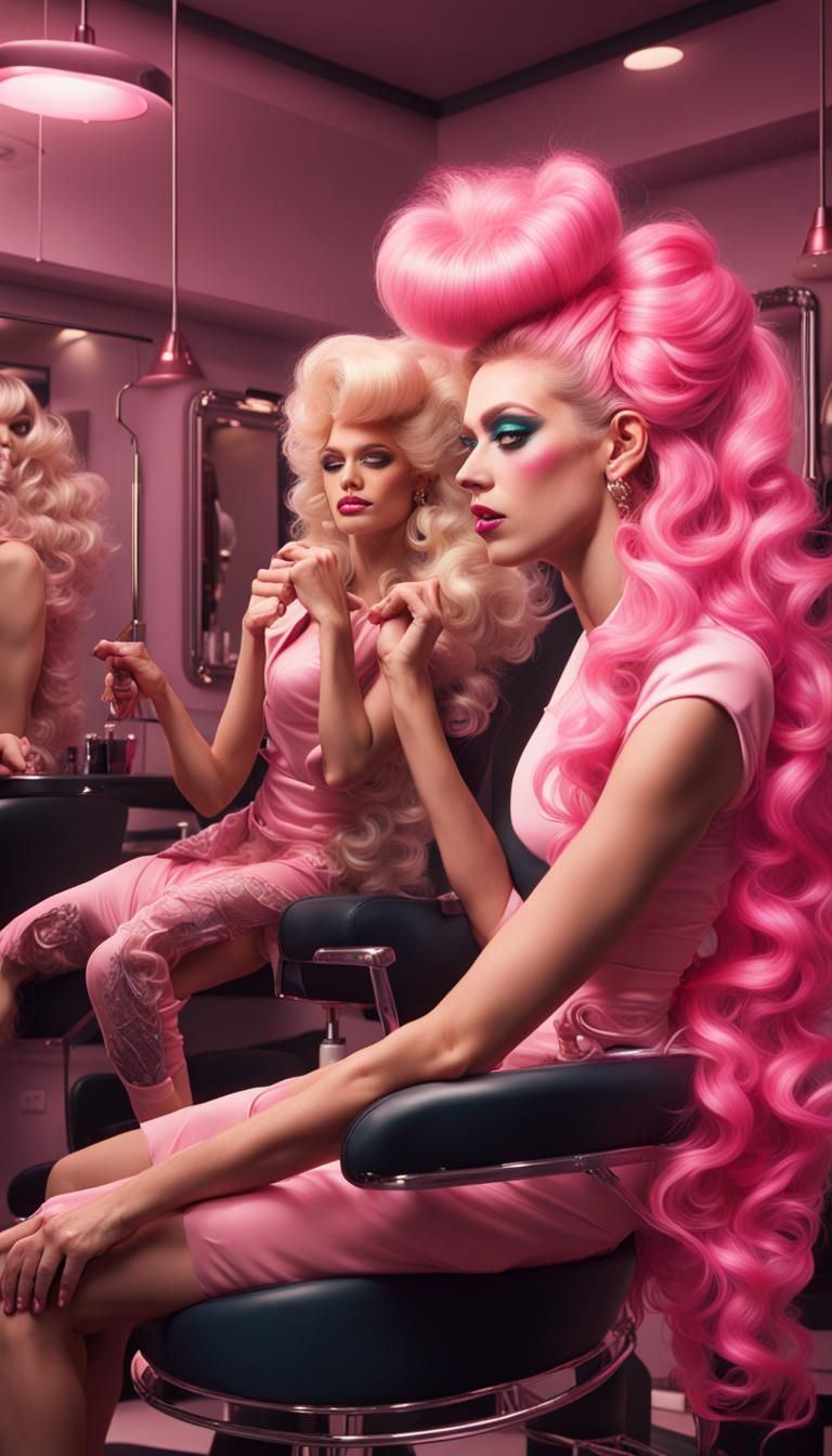 Glamorous Salon Makeover with Drag Queen, Fantasy Art