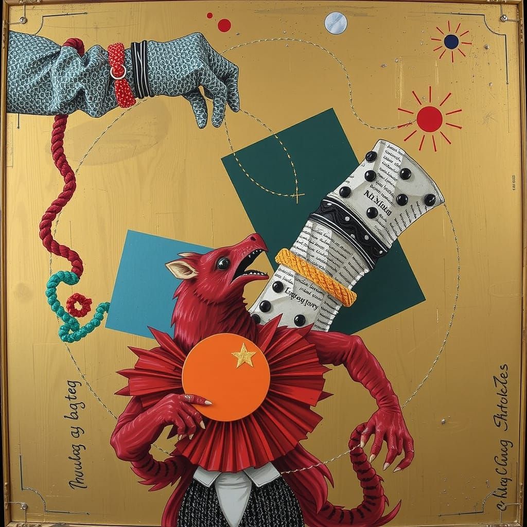 Abstract Swirling Red Forms in Dynamic Motion