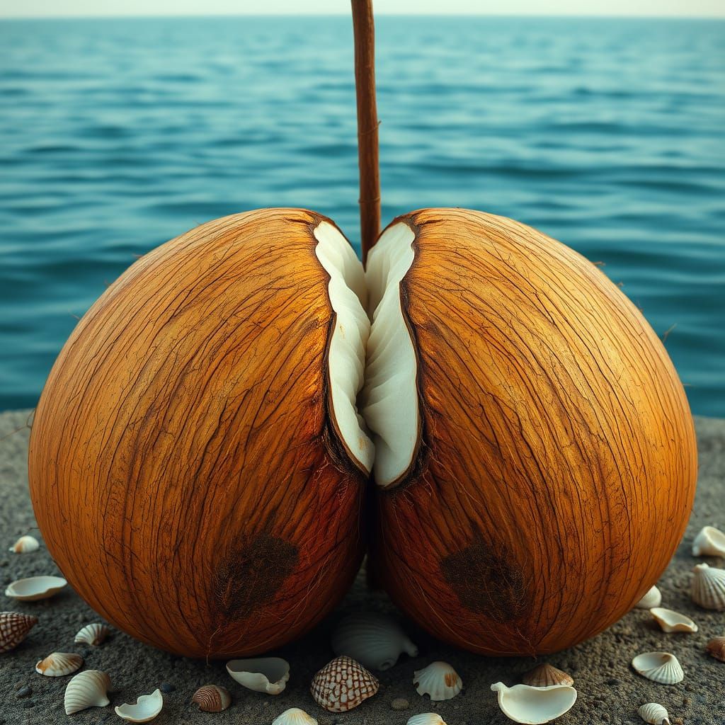 Conjoined Coconuts: A Hyperrealistic Seascape