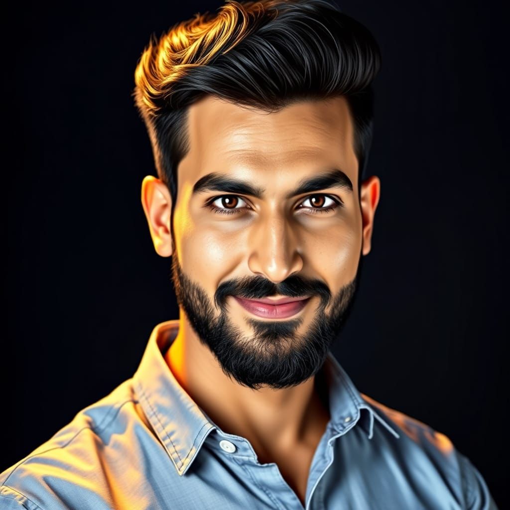 Pakistani Man's Portrait with Charismatic Smile