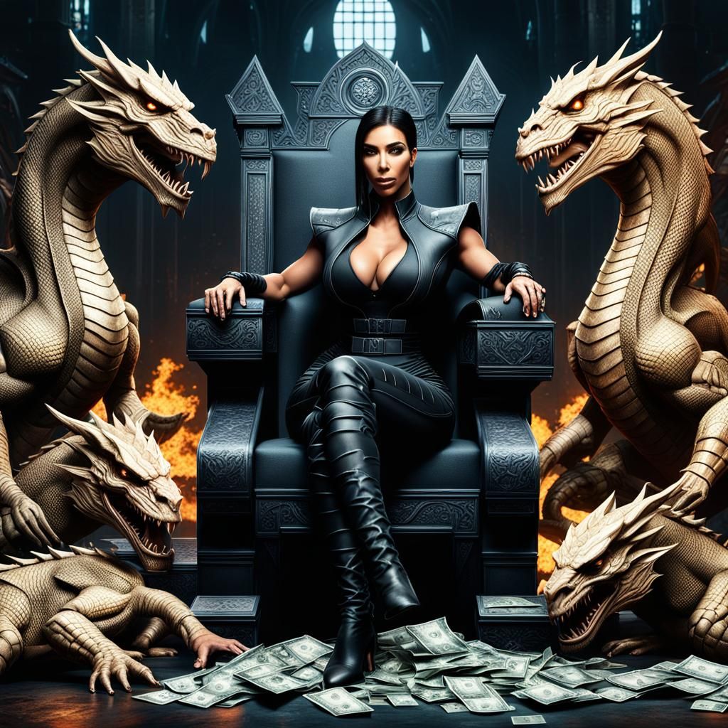 Kim Kardashian as Cassie Cage on Throne