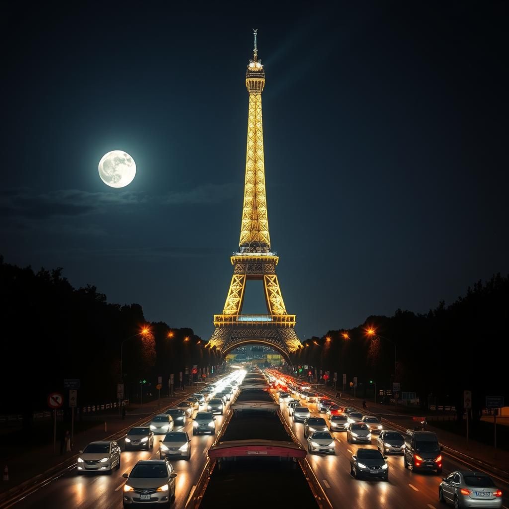 Eiffel Tower at Night: A Cinematic Urban Dreamscape