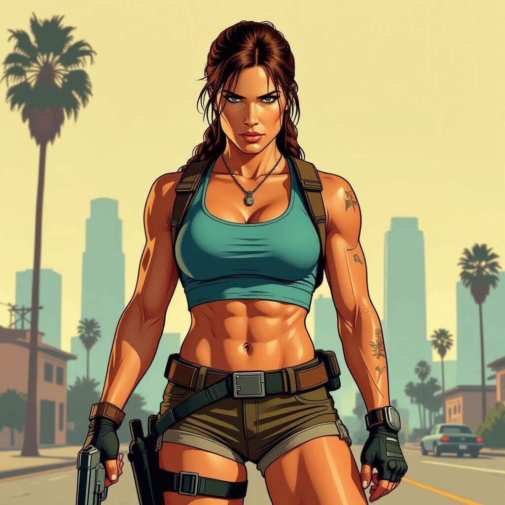 Lara Croft in GTA San Andreas Style