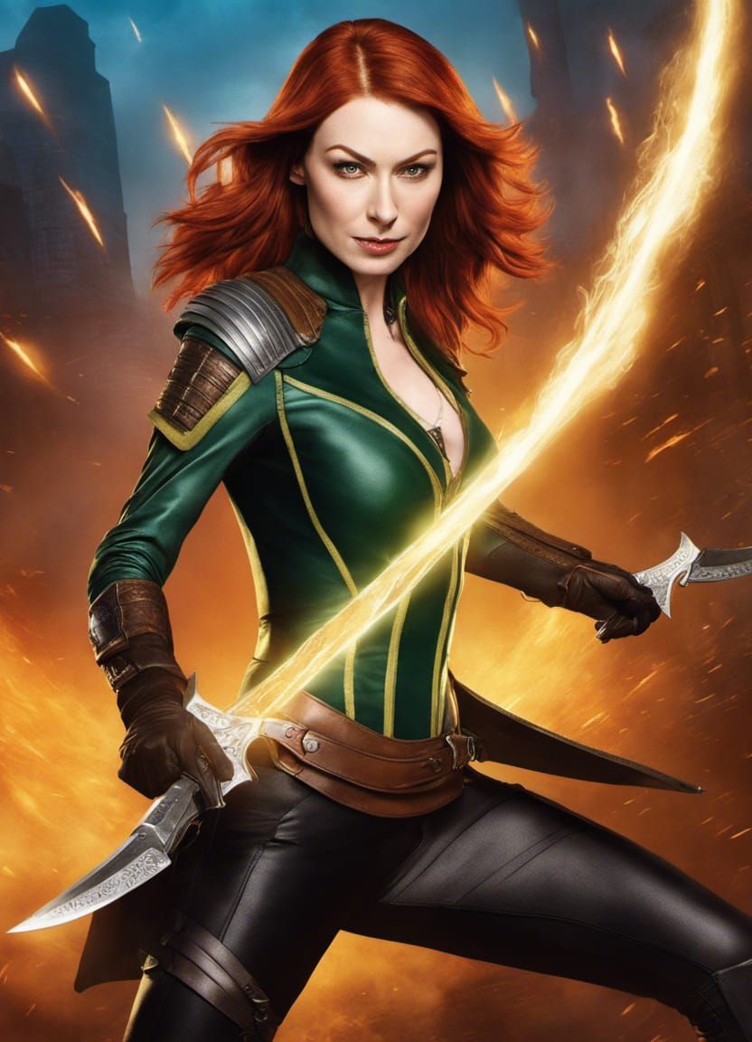 Female Rogue Charlee Dagger Attack: Photorealistic Rendering