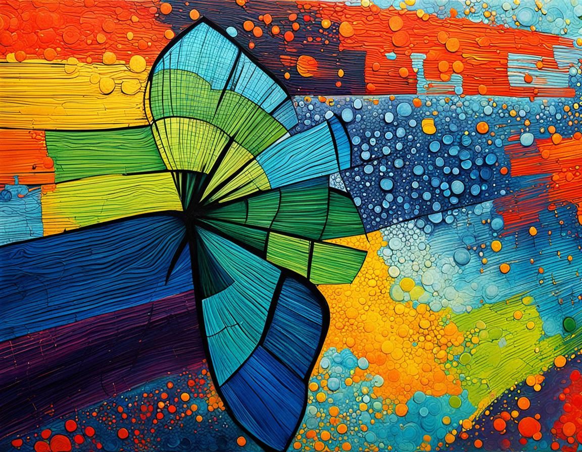 Abstract Butterfly Art with Complementary Colors