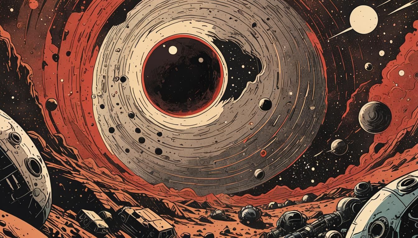 Retrofuturistic Cosmic Comic Book Cover