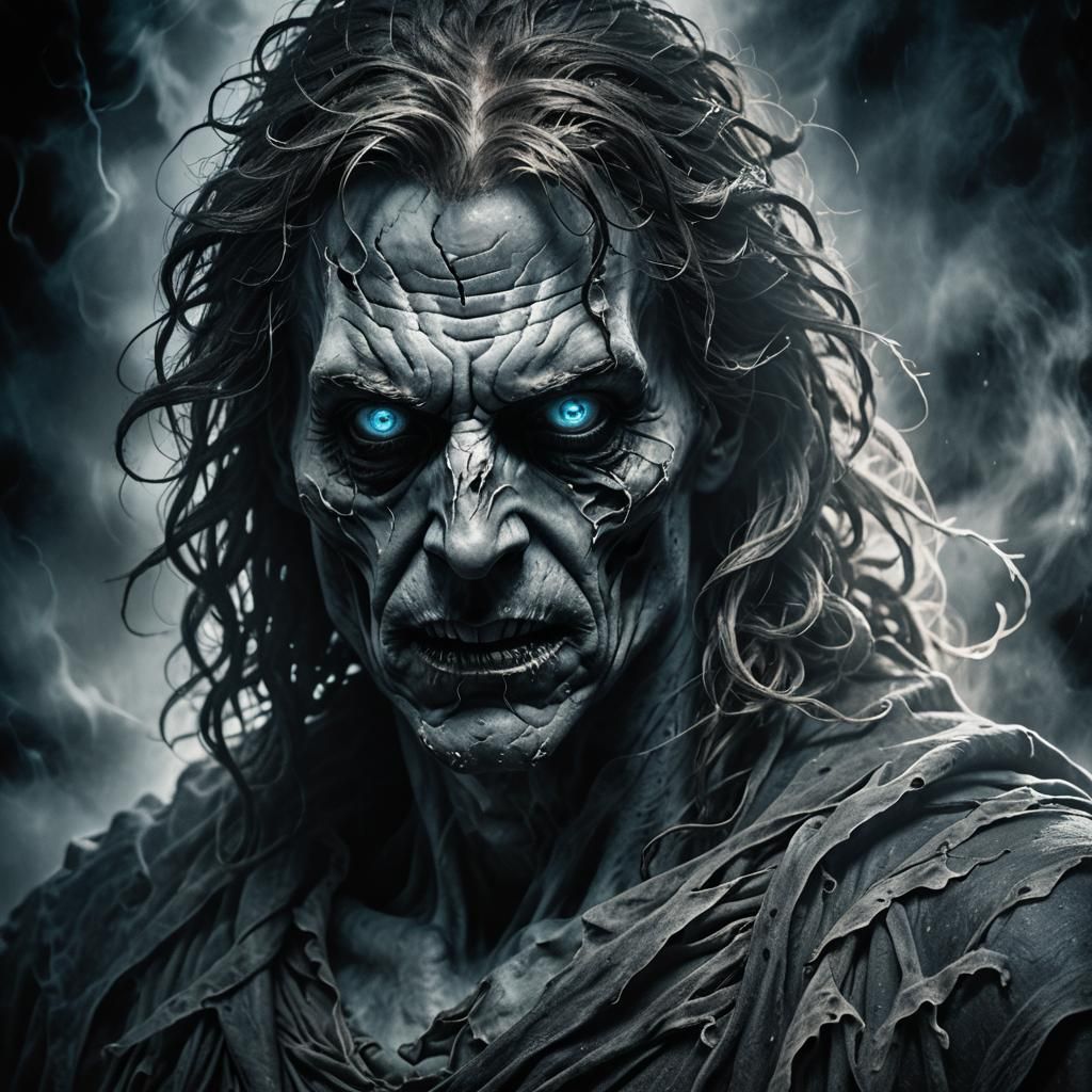 Ghostly Figure Portrait in Dark Fantasy Style