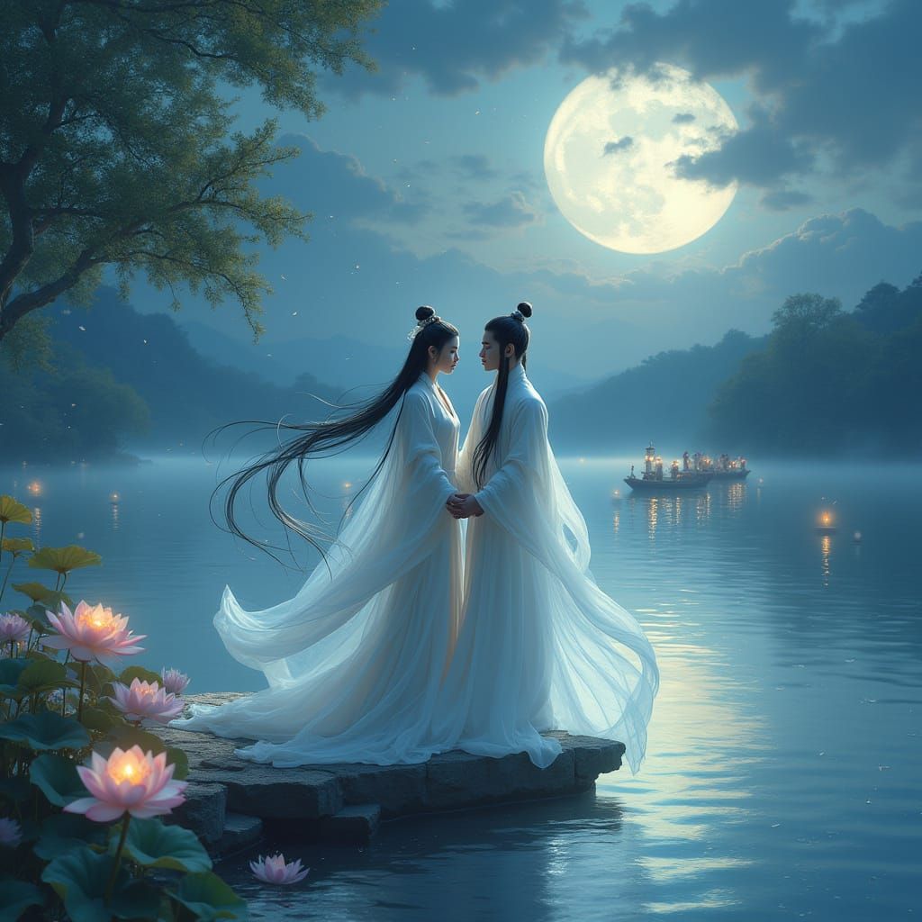 Bai Suzhen and Xu Xian's Immortal Lakeside Love