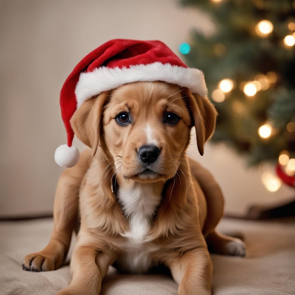 Festive Christmas Puppy Image