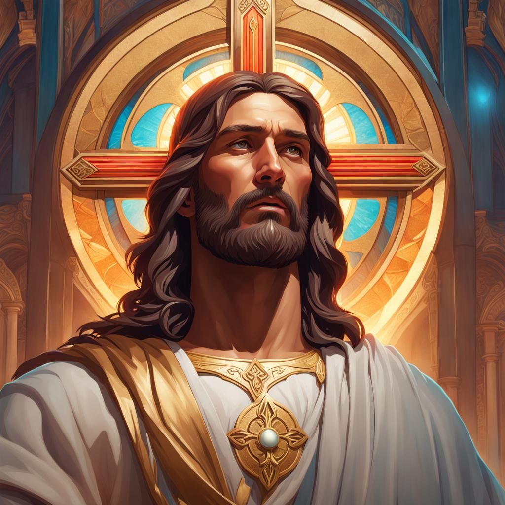 Jesus Resurrection Portrait in Hyperdetailed Style