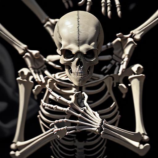 Death held by a skeleton hand, intricate details, HDR, beautifully shot, hyperrealistic, sharp focus, 64 megapixels, per...