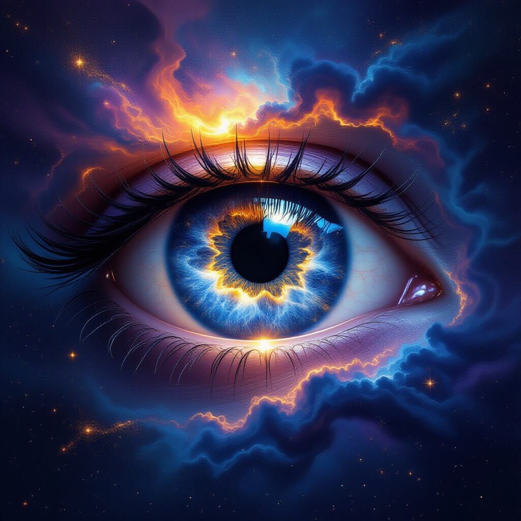 Cosmic Eye Galaxy Iris as Digital Matte Painting