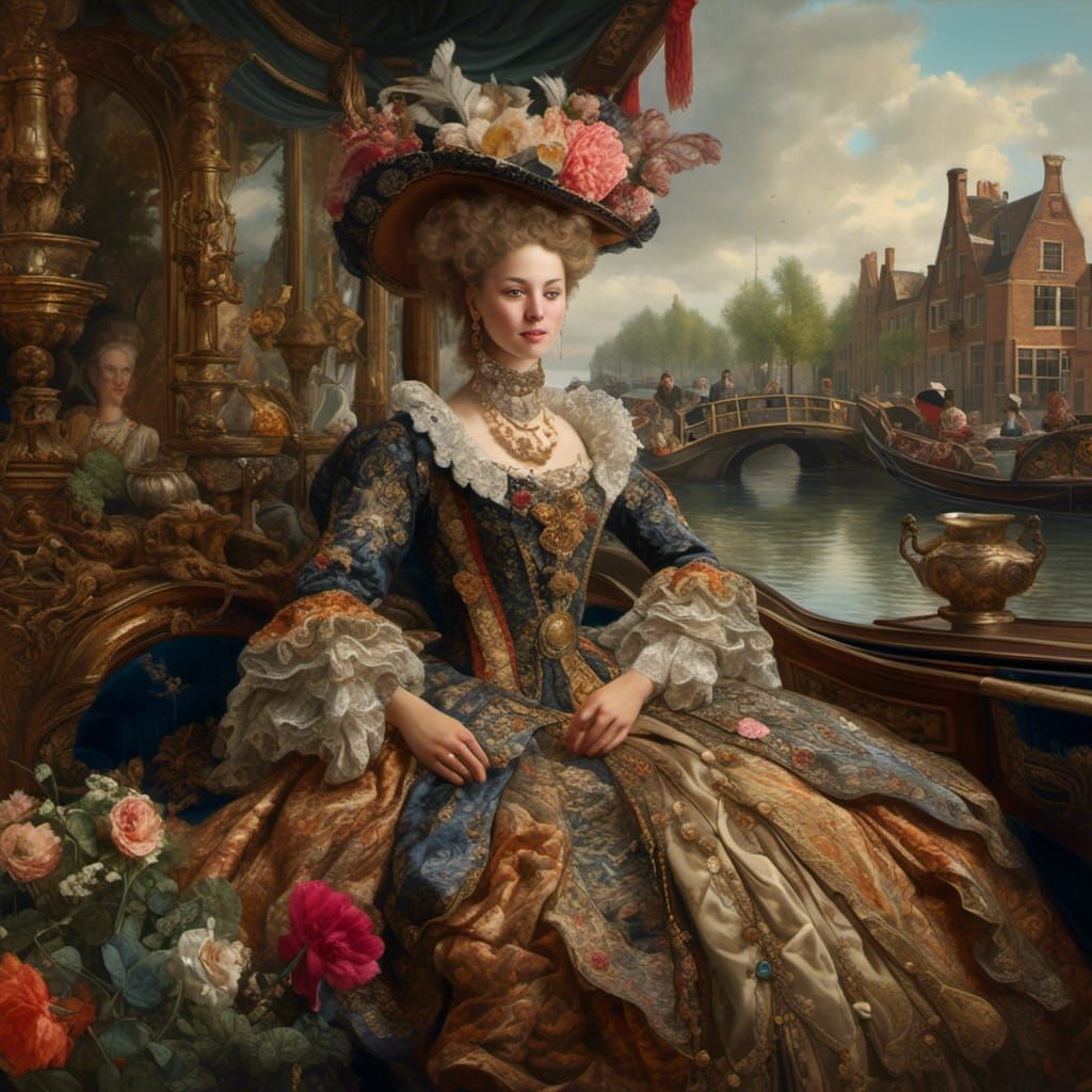 Dutch Masters Style Aristocrat in Ornate Clothing