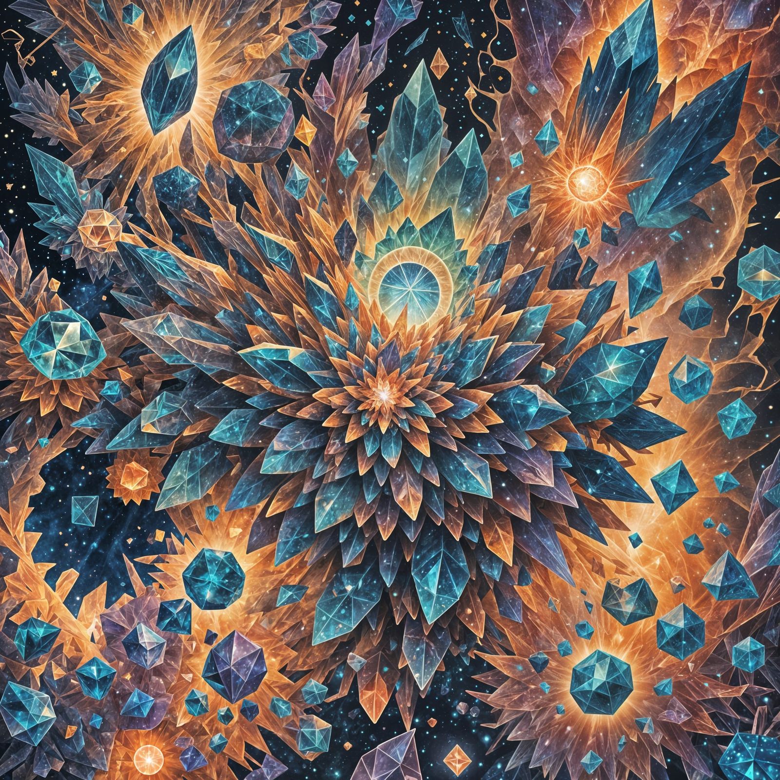 Holographic Cosmic Crystals by Pablo Amaringo