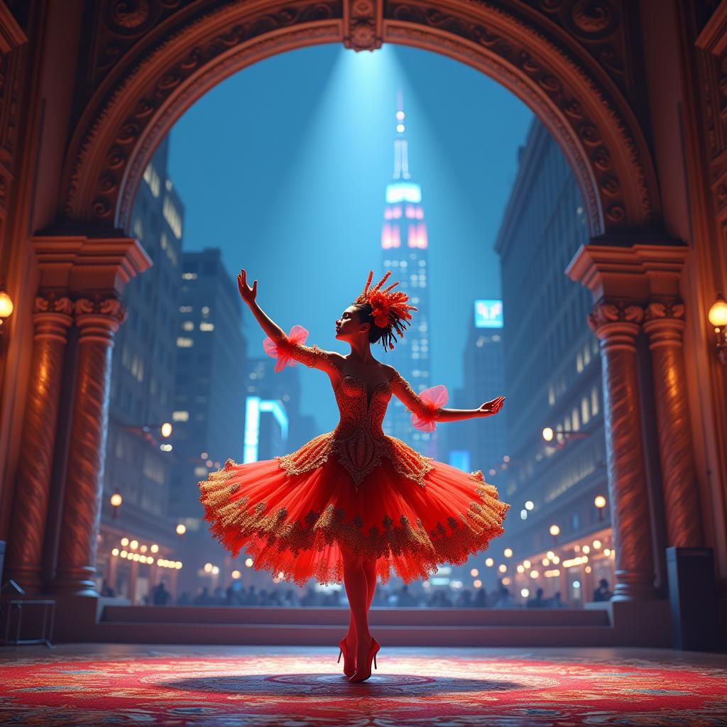 Broadway Jazz Dancer in Fantasy Concept Art Style