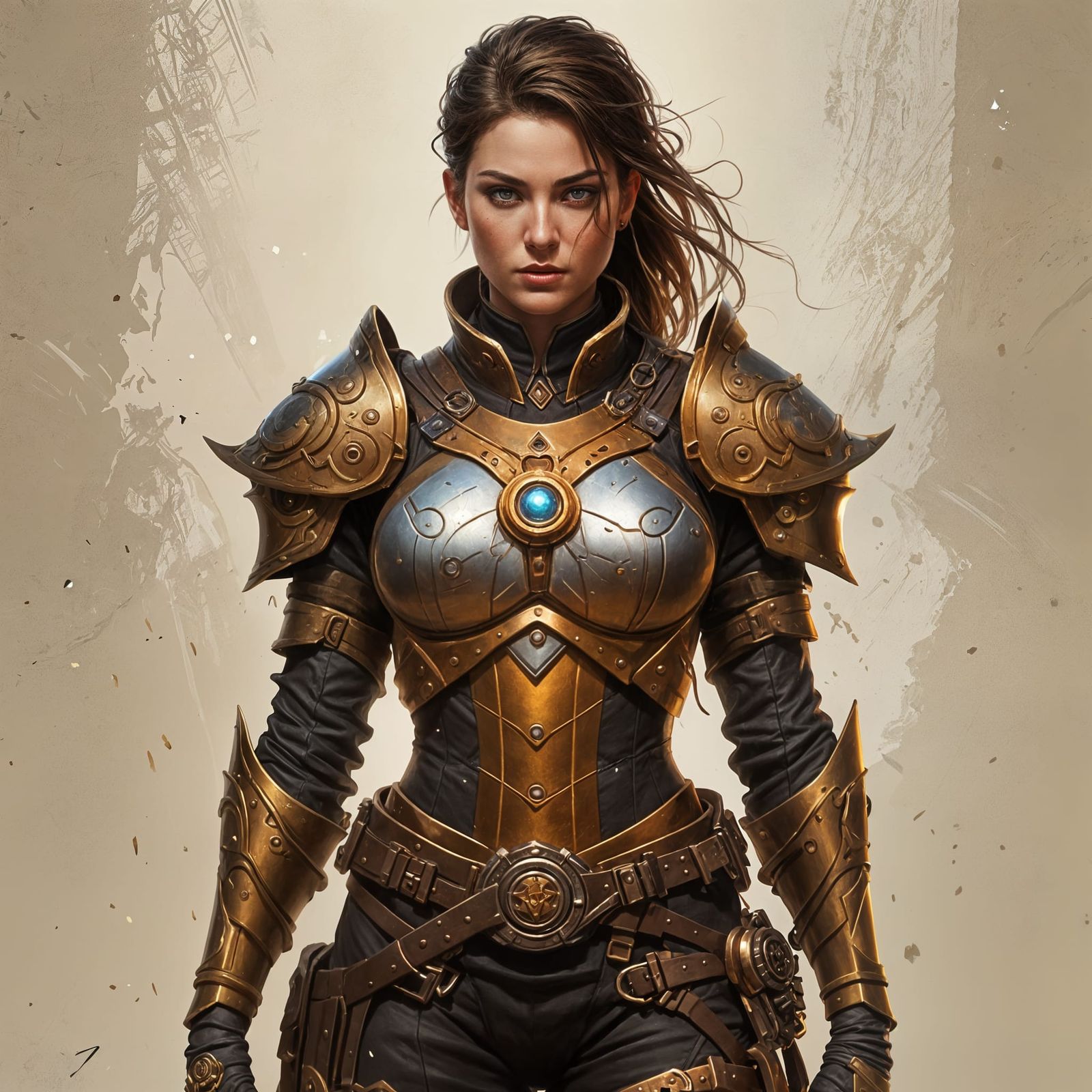 Steampunk Warrior Woman in Style of Arcane