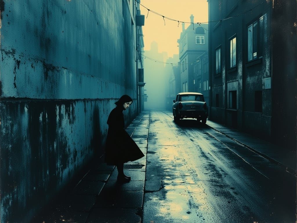 Surreal City Night Life in Soft Oil Painting Style