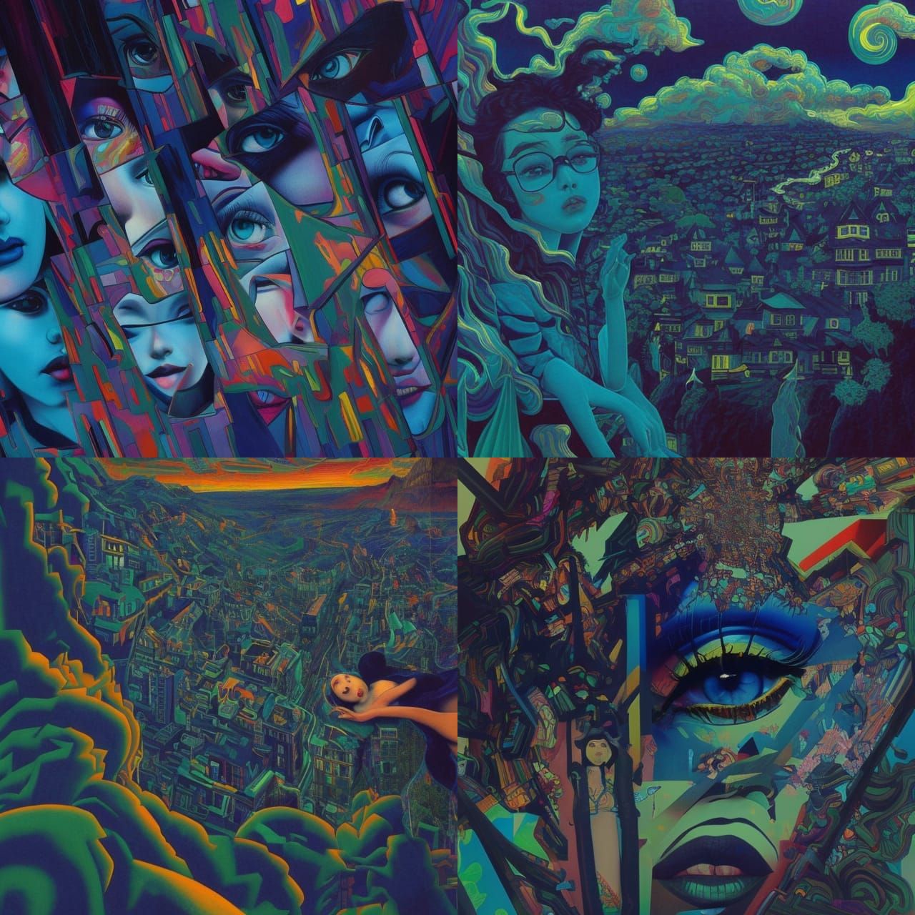 Optical Illusion: Victorian Village on Stormy Cliff