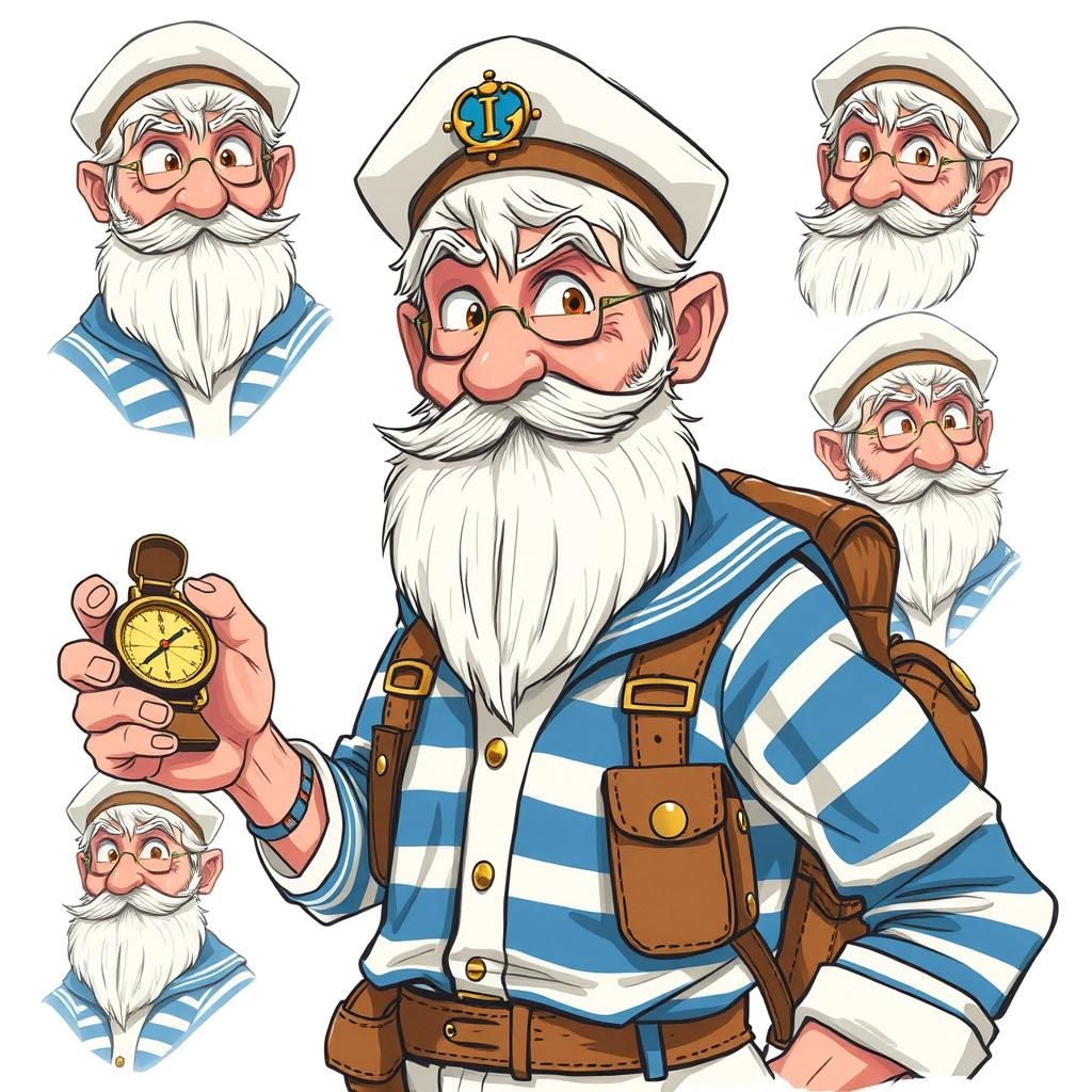 Sailor Character Sheet in Vintage Disney Style