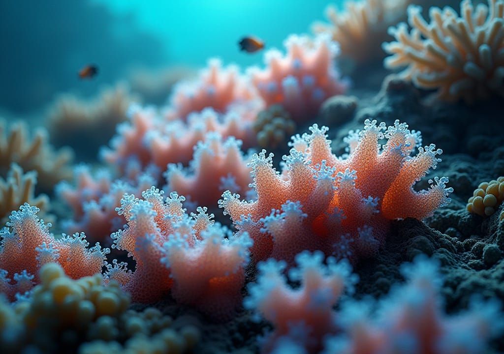 Detailed Close-Up of Intricate Coral Structures