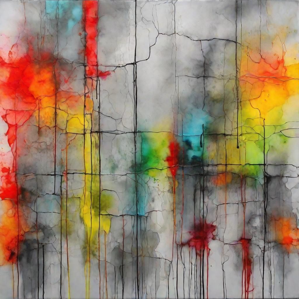 Vibrant Colors Scream Against Silent Concrete Wall