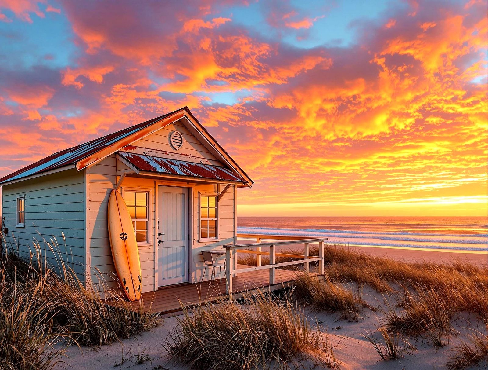 Charming California Beachside Cottage at Golden Hour