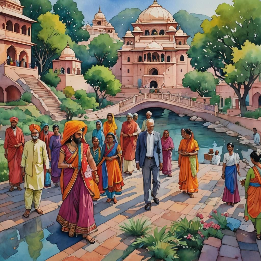 Journey to India.  The artist Roerich  is invited for a Indian wedding