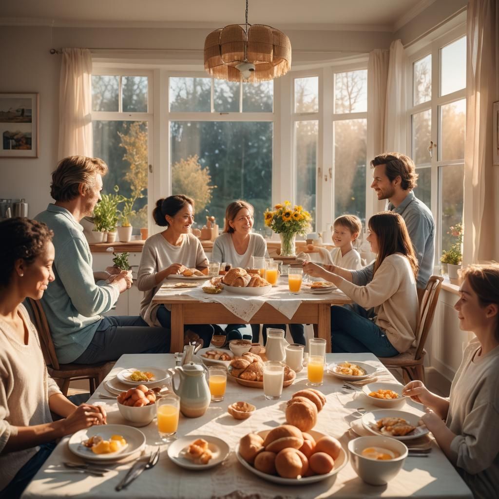 Cozy Breakfast Scene in Soft Focus Photography