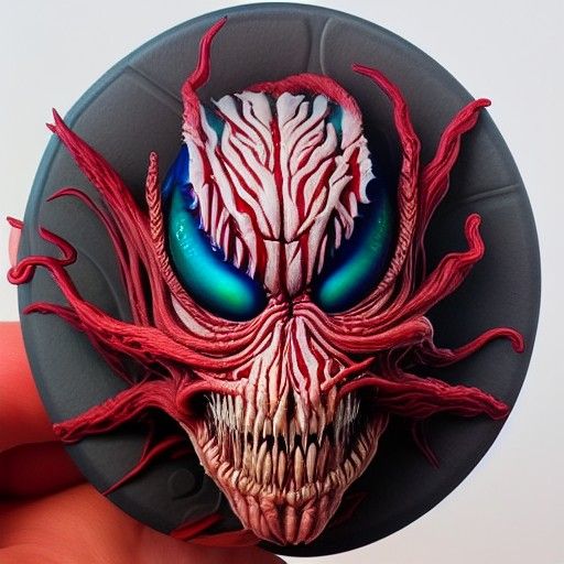 Venom and Carnage Portrait in Biopunk Style