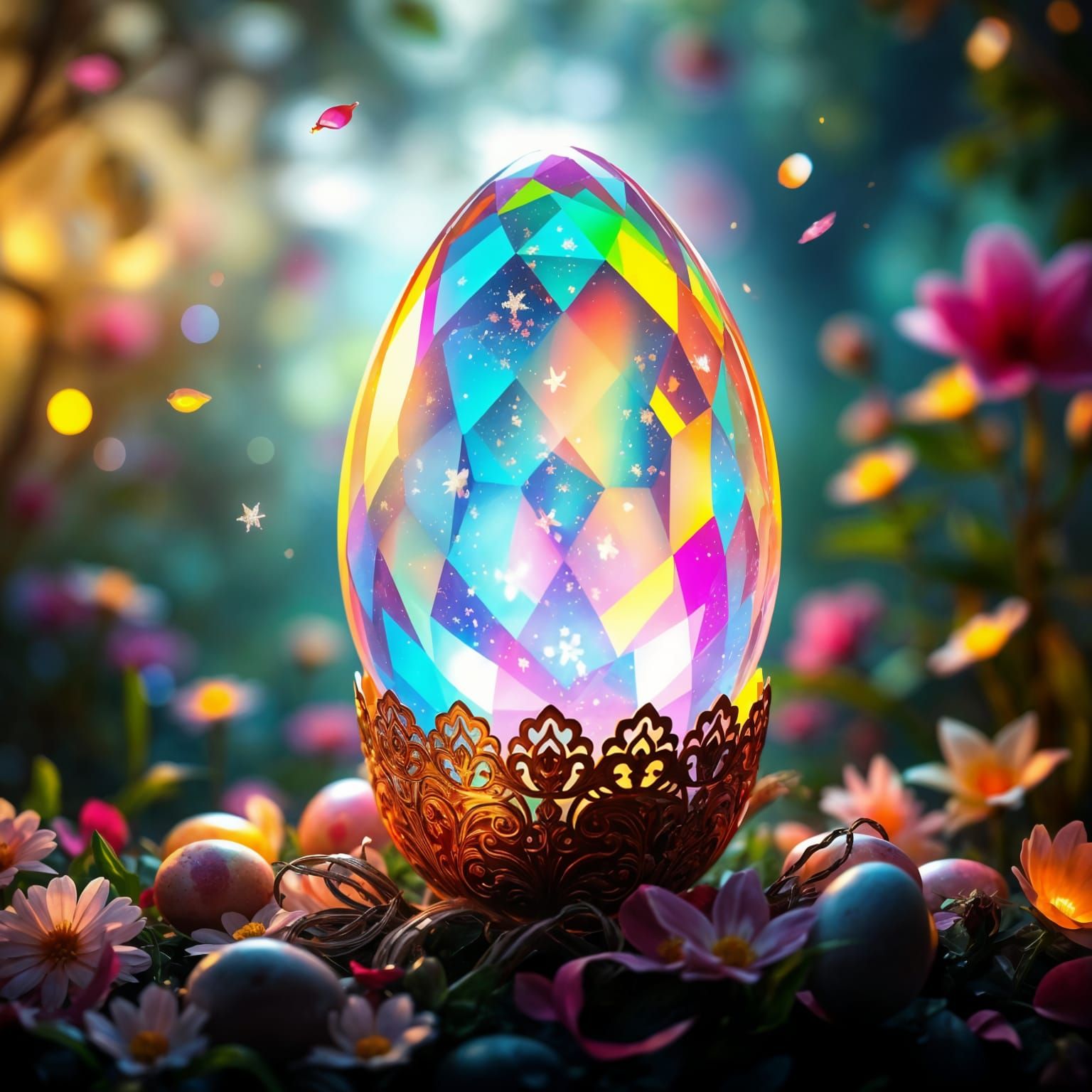 A magical glowing Easter egg