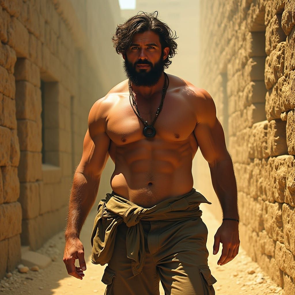 Sculptural Athlete in Earthy Tones