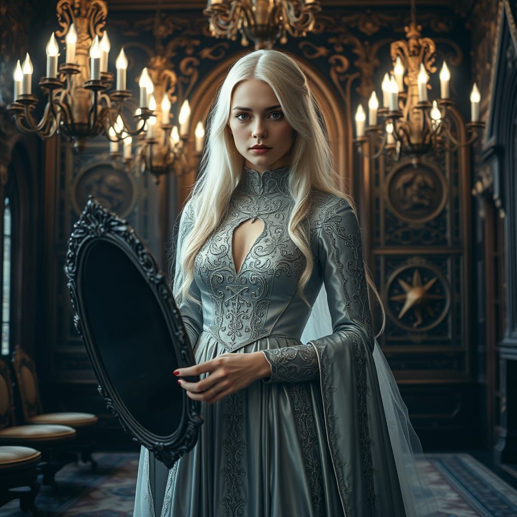 Noble Witch in Gothic Manor, Dark Elegance