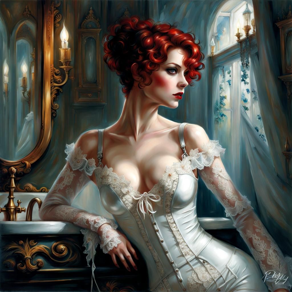 Intricate Gothic Portrait of Woman in Latex