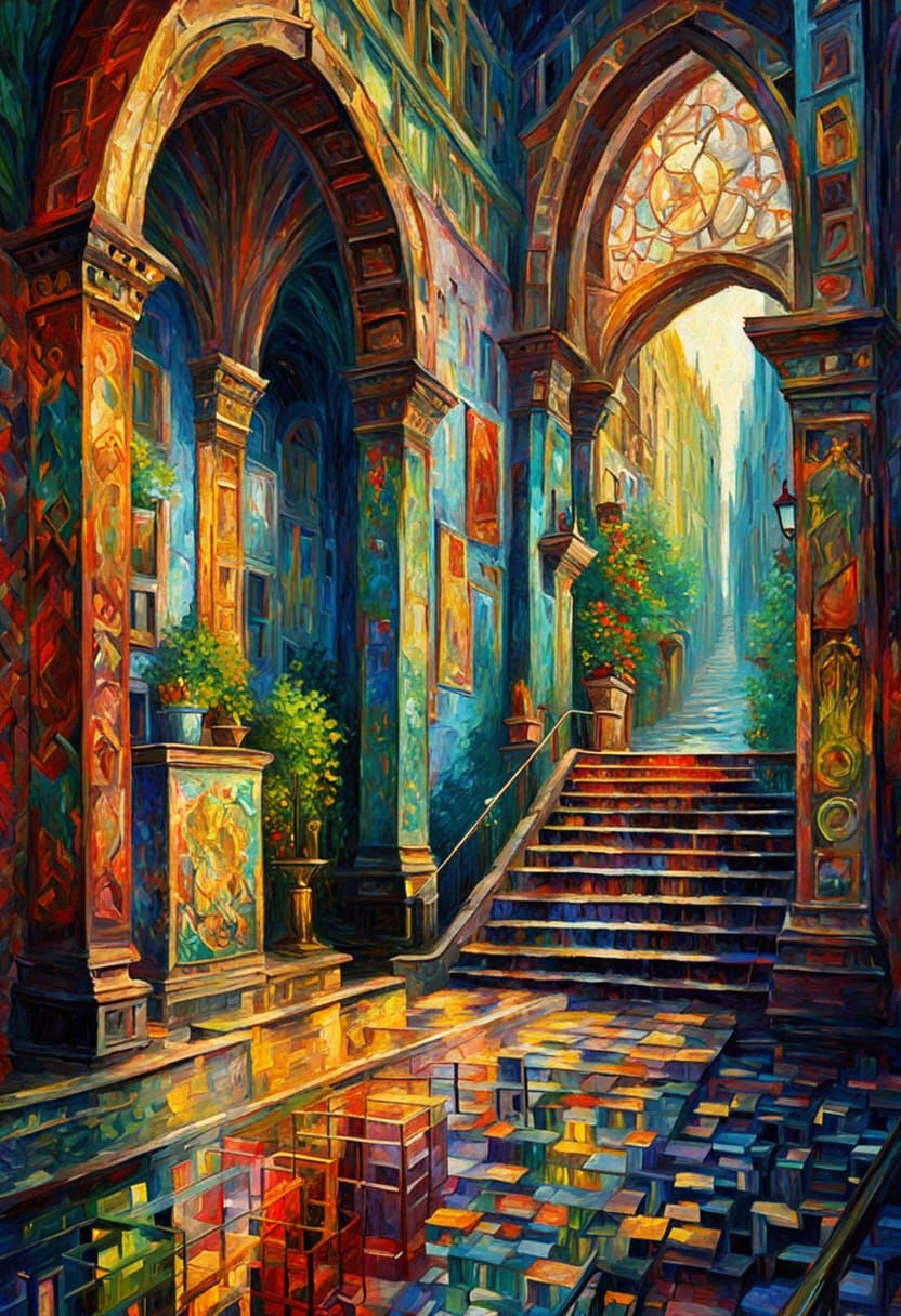 Neo-Expressionist Masterpiece: Epic Italian Landscape