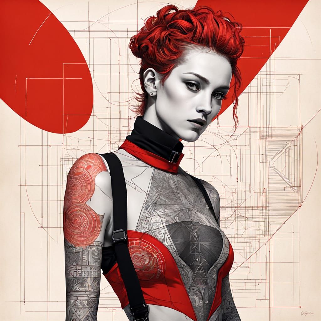 Androgynous Icon in Haunting Visions Style