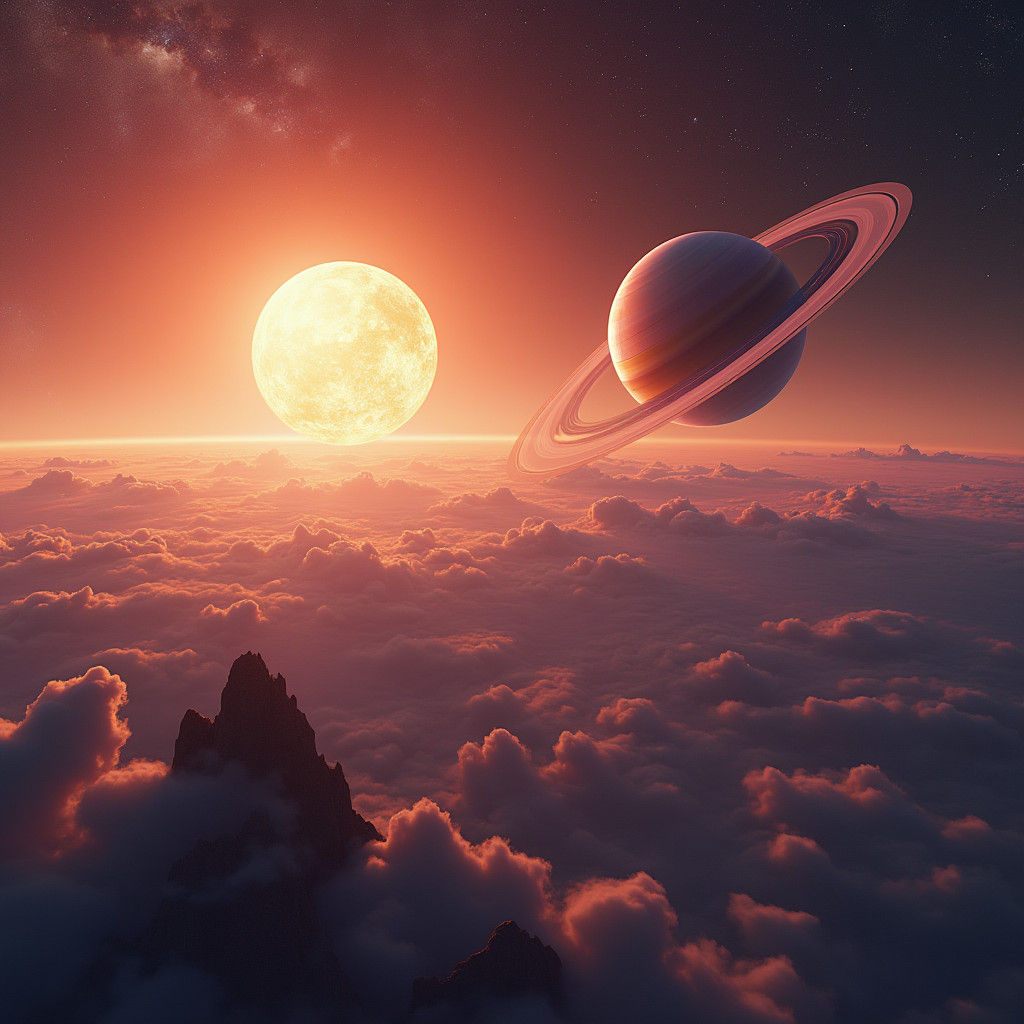 Saturn and Sun Fantasy Concept Art