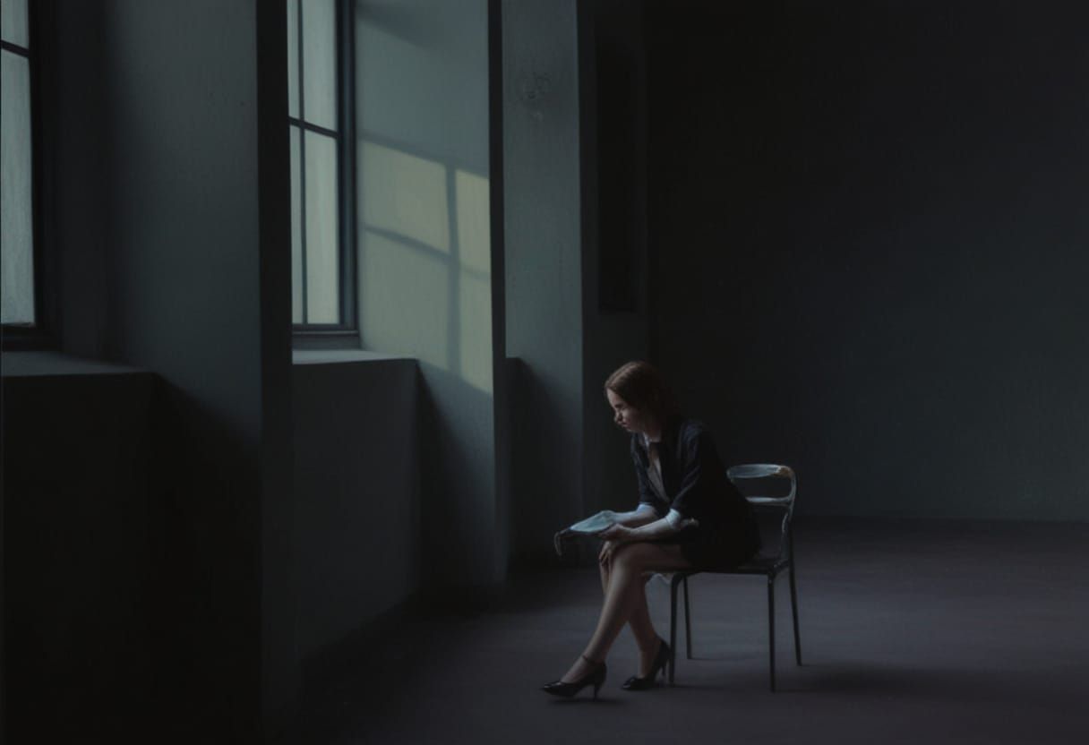 Elegant Woman in Chair by Window, Renaissance Style