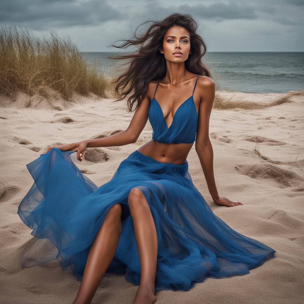 Sensual Brazilian Nude on Beach