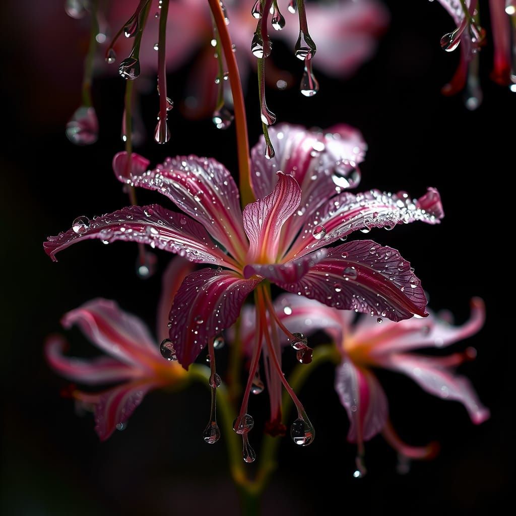 Ethereal Floral Patterns in Deep Shadows