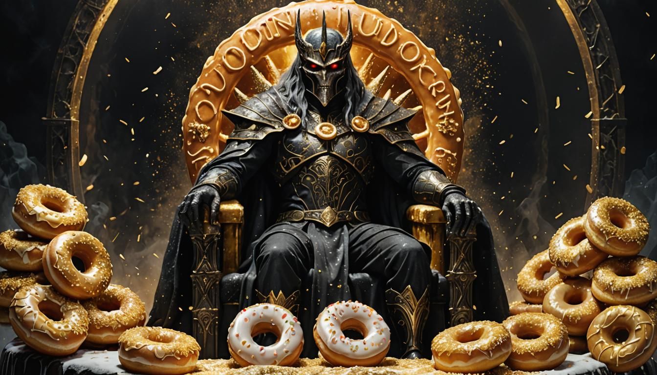 Sauron on Donut Throne with the One Donut Ring