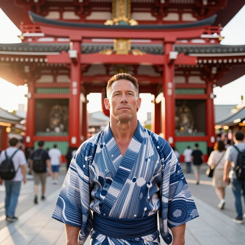 John Cena at Kaminarimon Gate in Golden Hour
